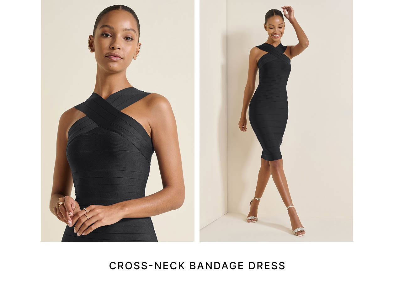 Cross-Neck Bandage Dress