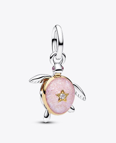 2026 Pink Sea Turtle Lab-grown Diamond Dangle Charm