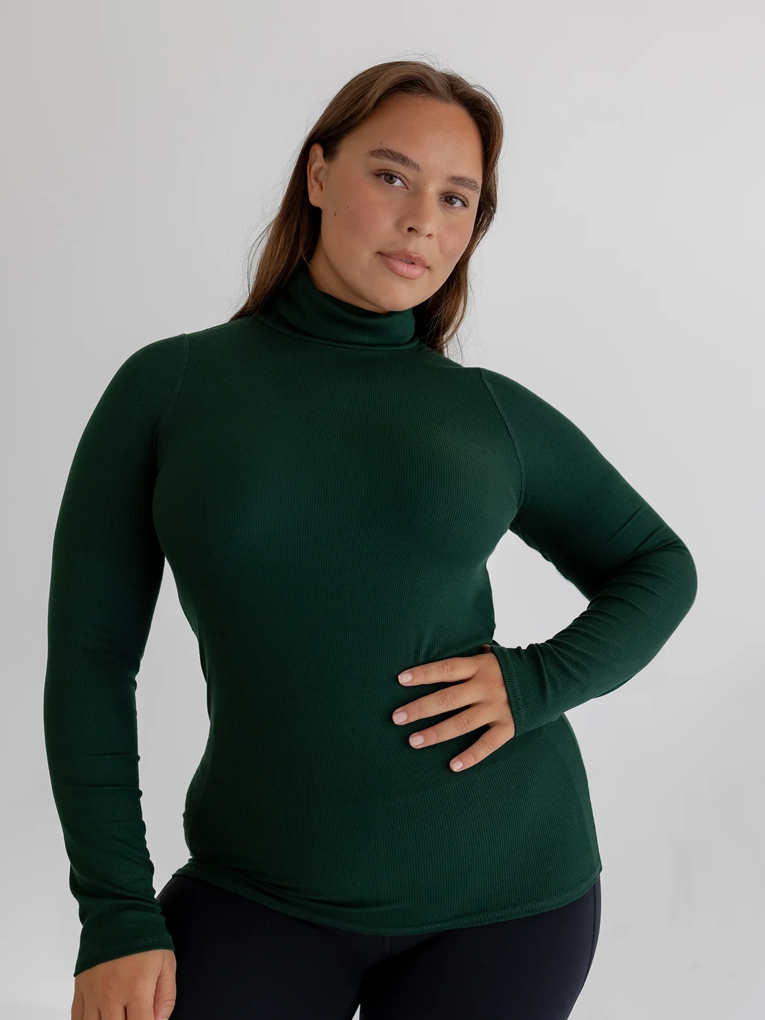 Image of Turtleneck, Ribbed Forest