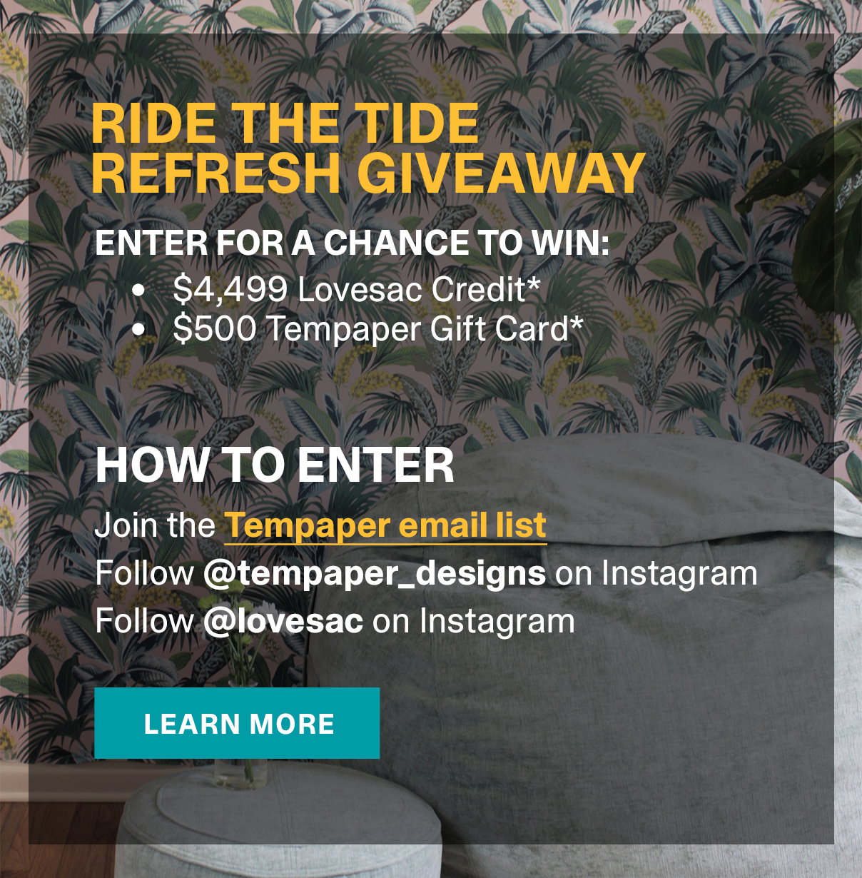 Ride the Tide Refresh Giveaway | LEARN MORE >>