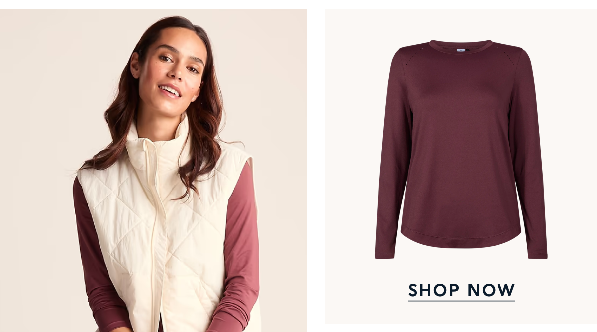 Leonie Womens Long Sleeve Performance Top - Black Raspberry