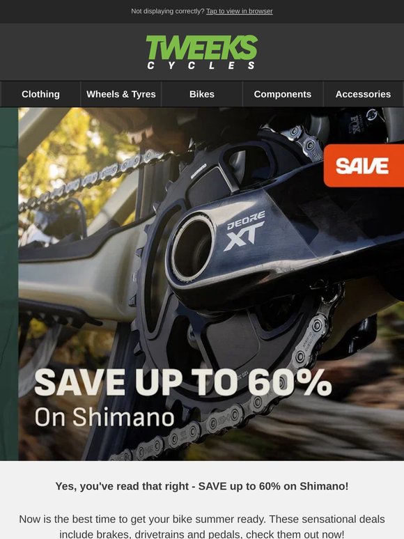 Save up to 60% on Shimano 🔥