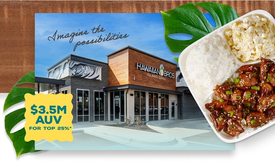 Imagine the possibilities - Hawaiian Bros restaurant exterior and food