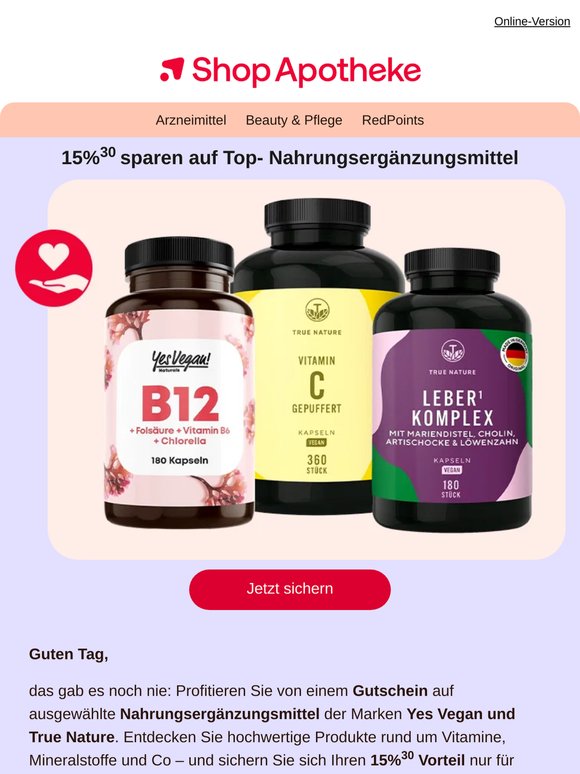 🚀Ihr 15% Gutschein auf Nahrungsergänzungen.