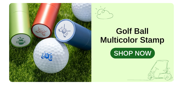 Golf Ball Multicolor Stamp