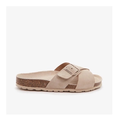 sandalia cruzada beige