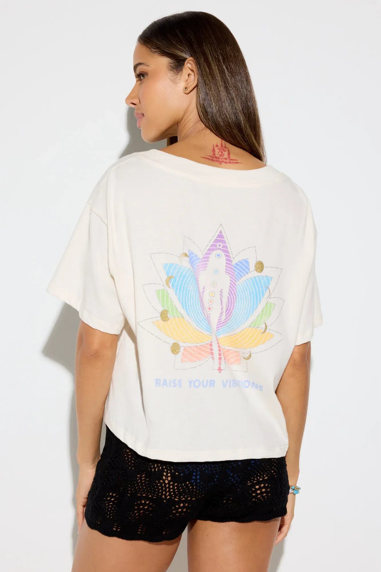 Image of Feliz Short Sleeve V-Neck Tee