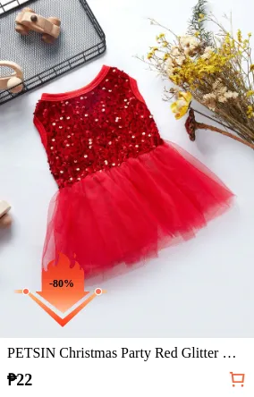 PETSIN Christmas Party Red Glitter...