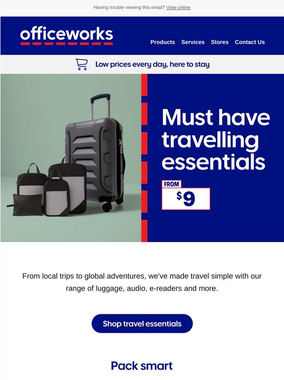 Shop travel essentials from $9 🧳