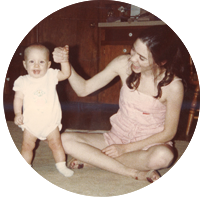 A young Kerry McCoy with her daughter