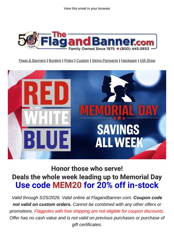 Memorial Day Savings All Week