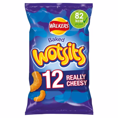 Walkers Wotsits Really Cheesy Multipack Snacks Crisps 12 x...