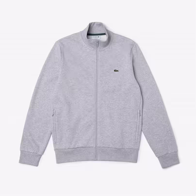 Lacoste Men's Basic Full Zip Fleece Top - Light Grey (XS, S, 2X...