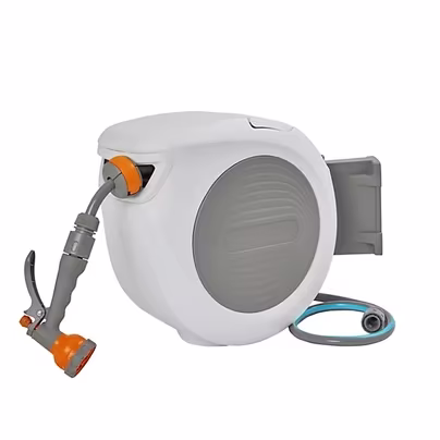 Wall-mounted Grey Auto Hose reel & hose (L) 20m - Free C&C