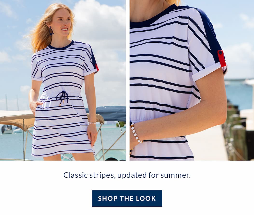 Shop our Stripe Tie-Waist Tee Dress