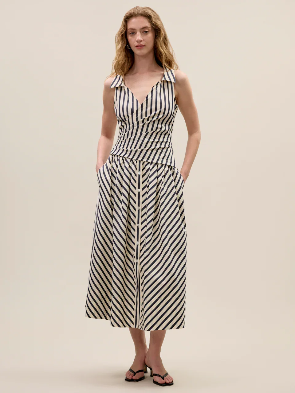 Image of Isla Stripe Poplin Dress