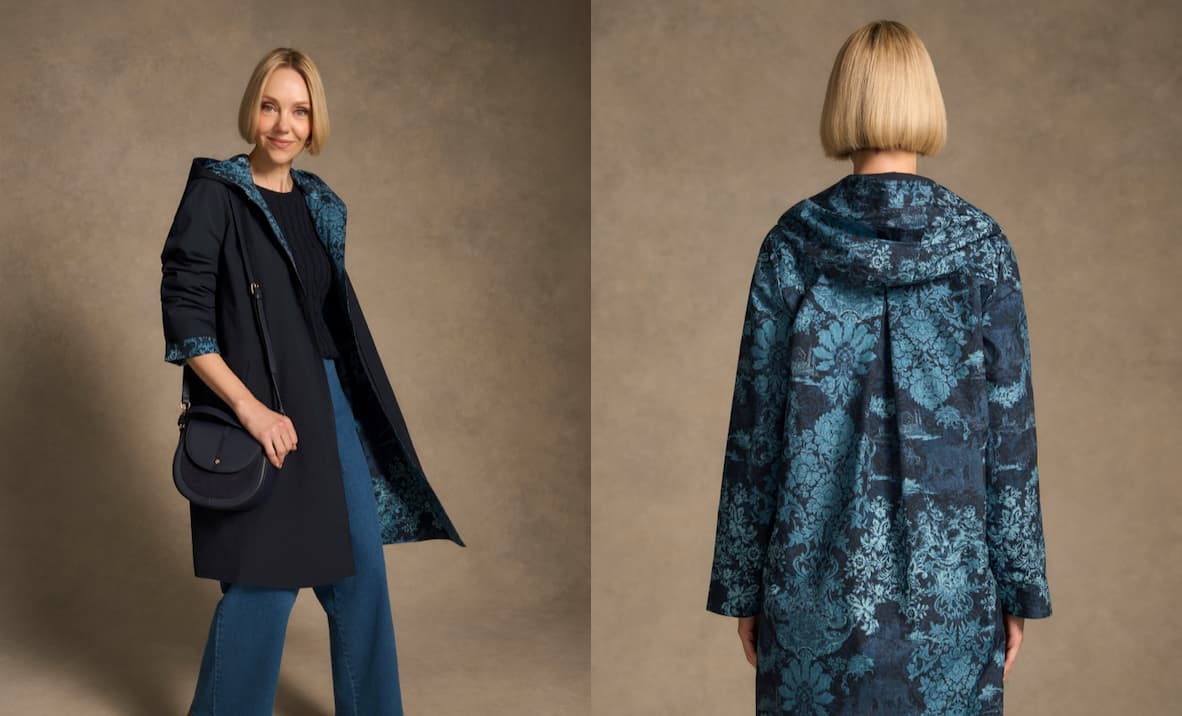Shop The Printed Reversible Raincoat – Ink Baroque Print