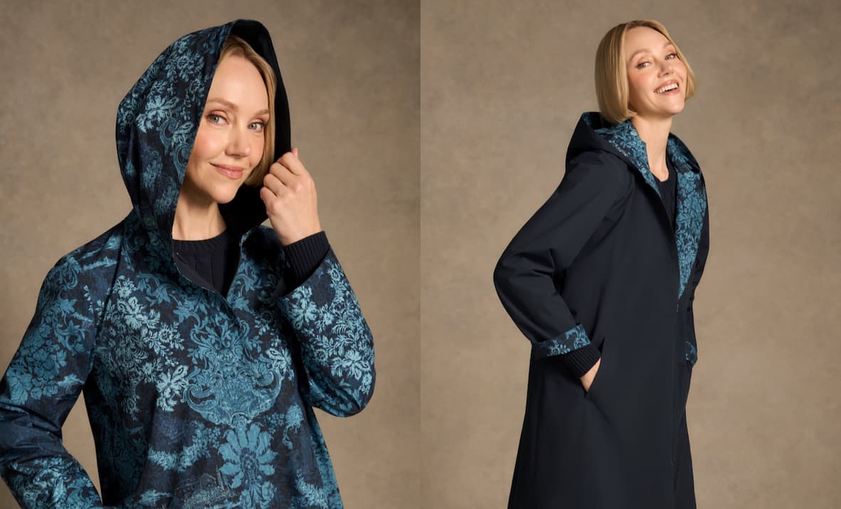 Shop The Printed Reversible Raincoat – Ink Baroque Print