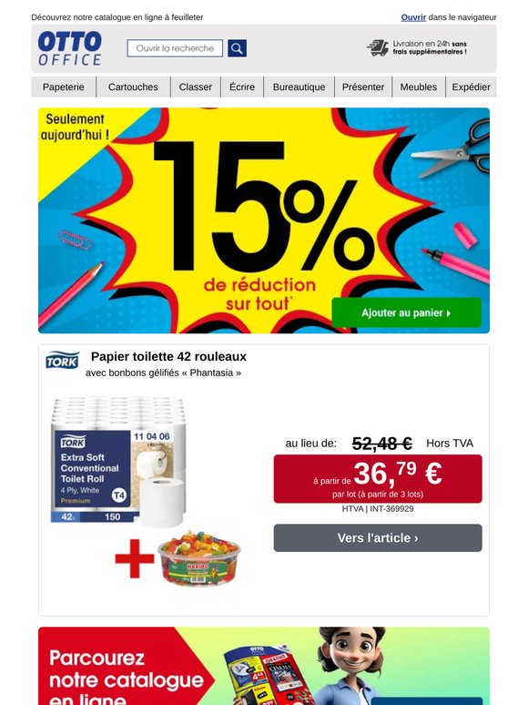 Une offre inédite : 15 % de réduction sur tout !