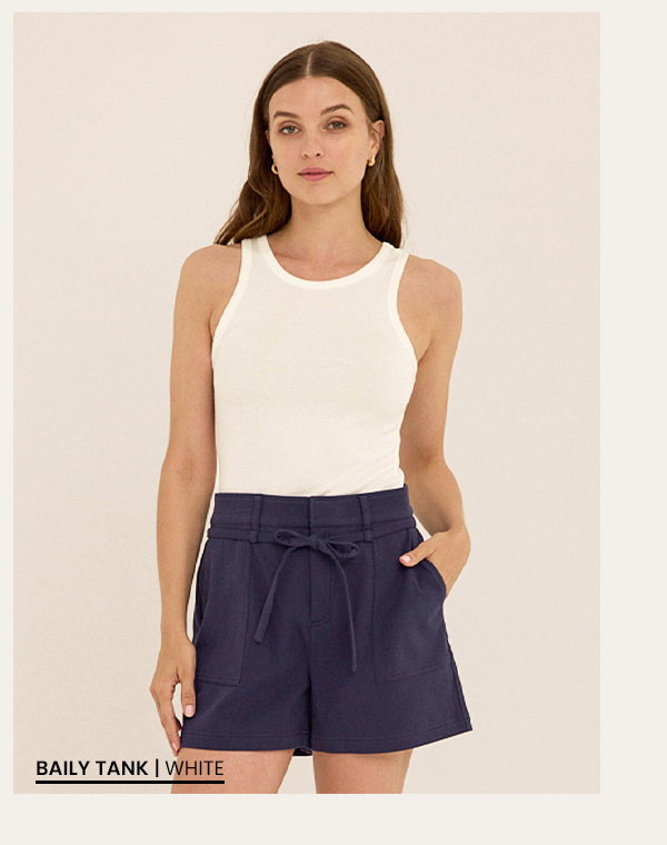 Bailey Feather Rib High Neck Tank