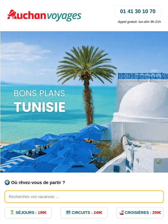 🌴☀️ Cap sur la Tunisie à prix malins !