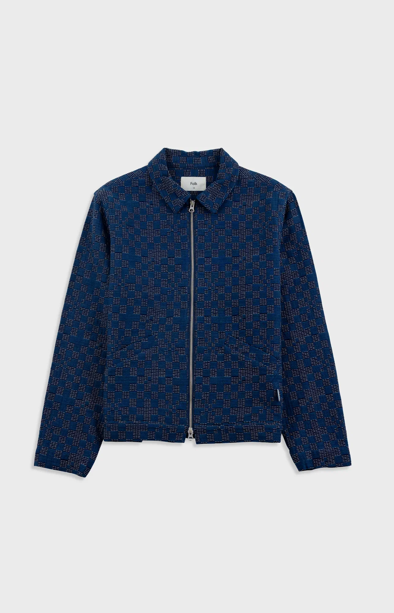 Image of Signal Blouson - Indigo Mix Checkerboard