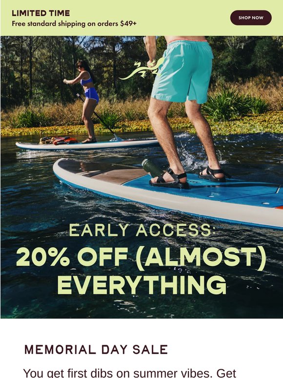 EARLY ACCESS: Shop 20% off (almost) everything before everyone else
