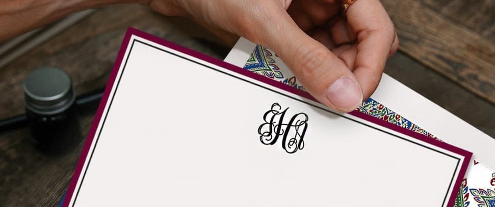 Monogram on Wellington Correspondence Cards