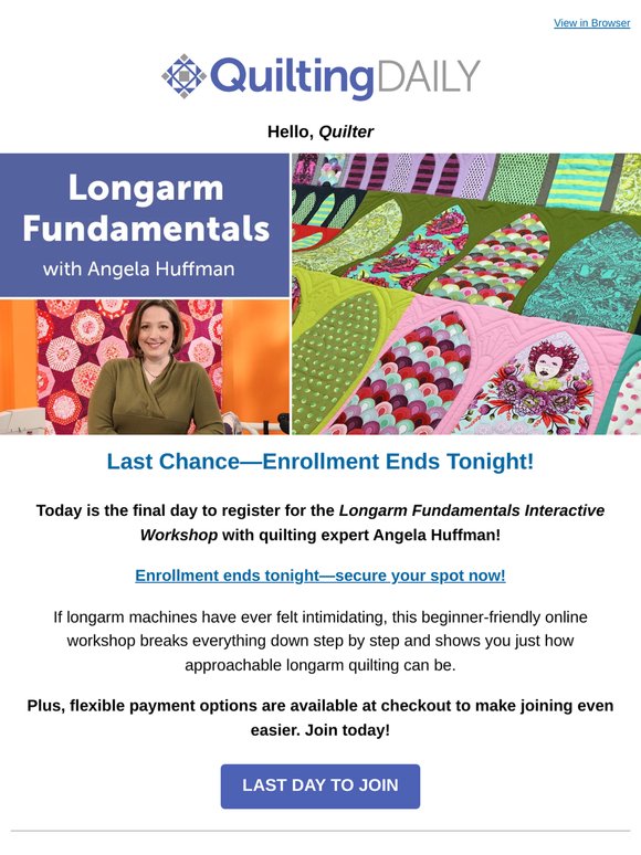 🚨 Doors Close TONIGHT for Longarm Fundamentals!