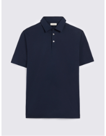 Navy Cotton Jersey Polo Shirt