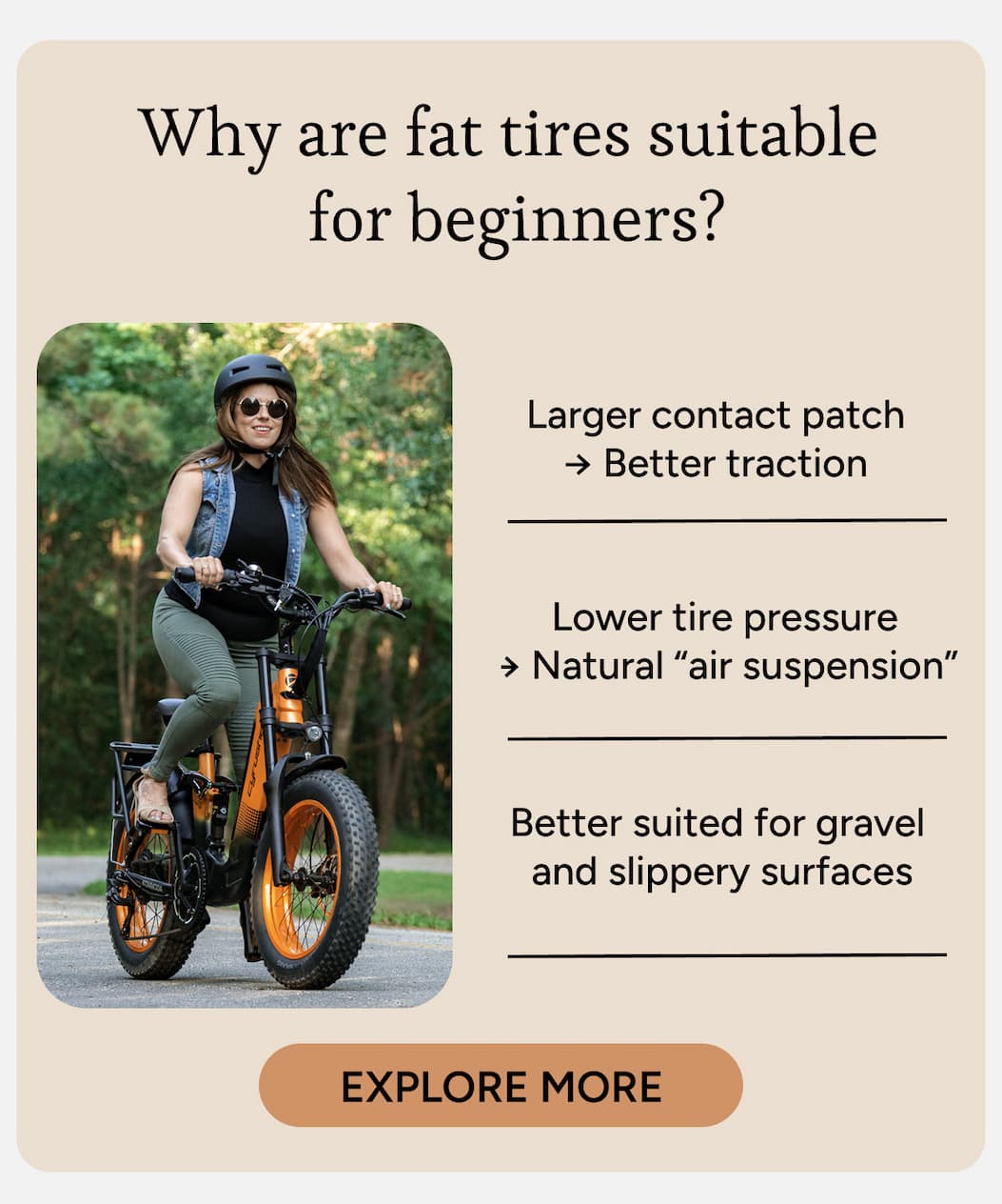 why are fat tires suitable for beginners?