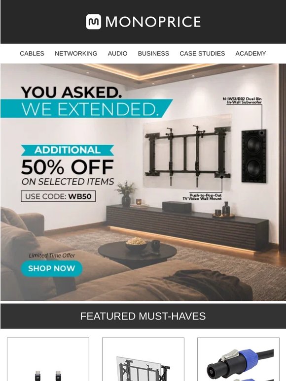 EXTRA 50% OFF Still Here—Shop Today!