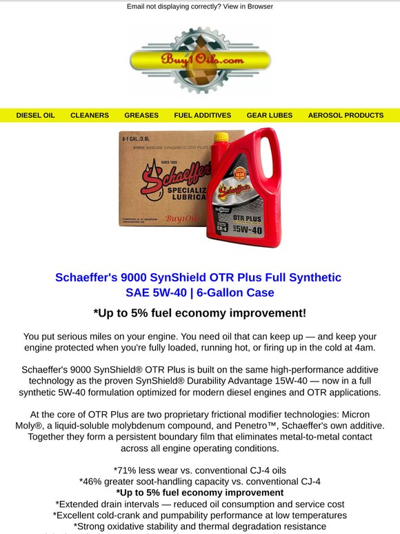 SynShield OTR Plus Full Syn 5W-40 | 6-GC