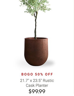 21.7" x 23.5" Rustic Cask Planter