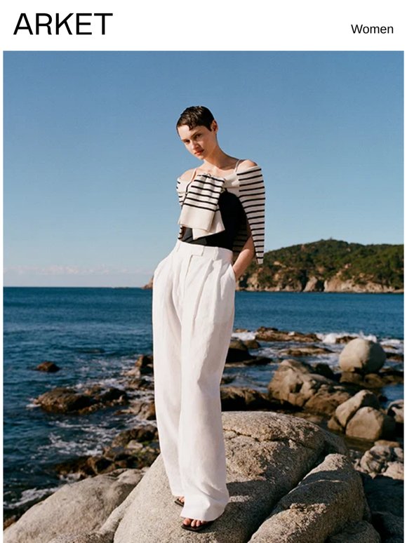 Light trousers and tops