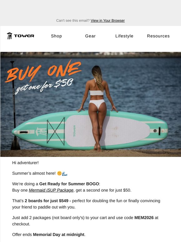 Memorial Day BOGO: $50 Mermaid iSUP 🌊