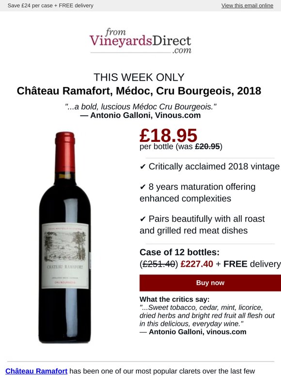 This Week Only: 2018 Château Ramafort NOW £18.95