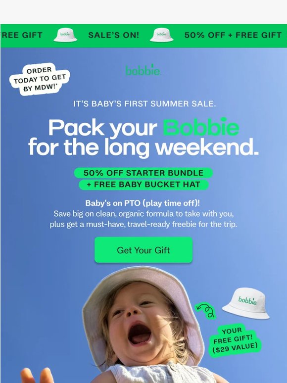 It’s baby’s first summer sale: 50% off + freebie 😎