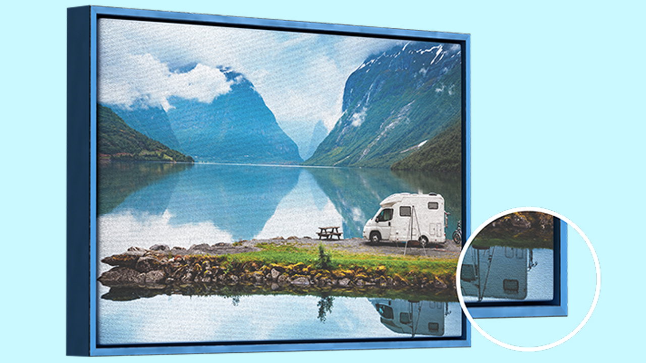 Fotocanvas met baklijst