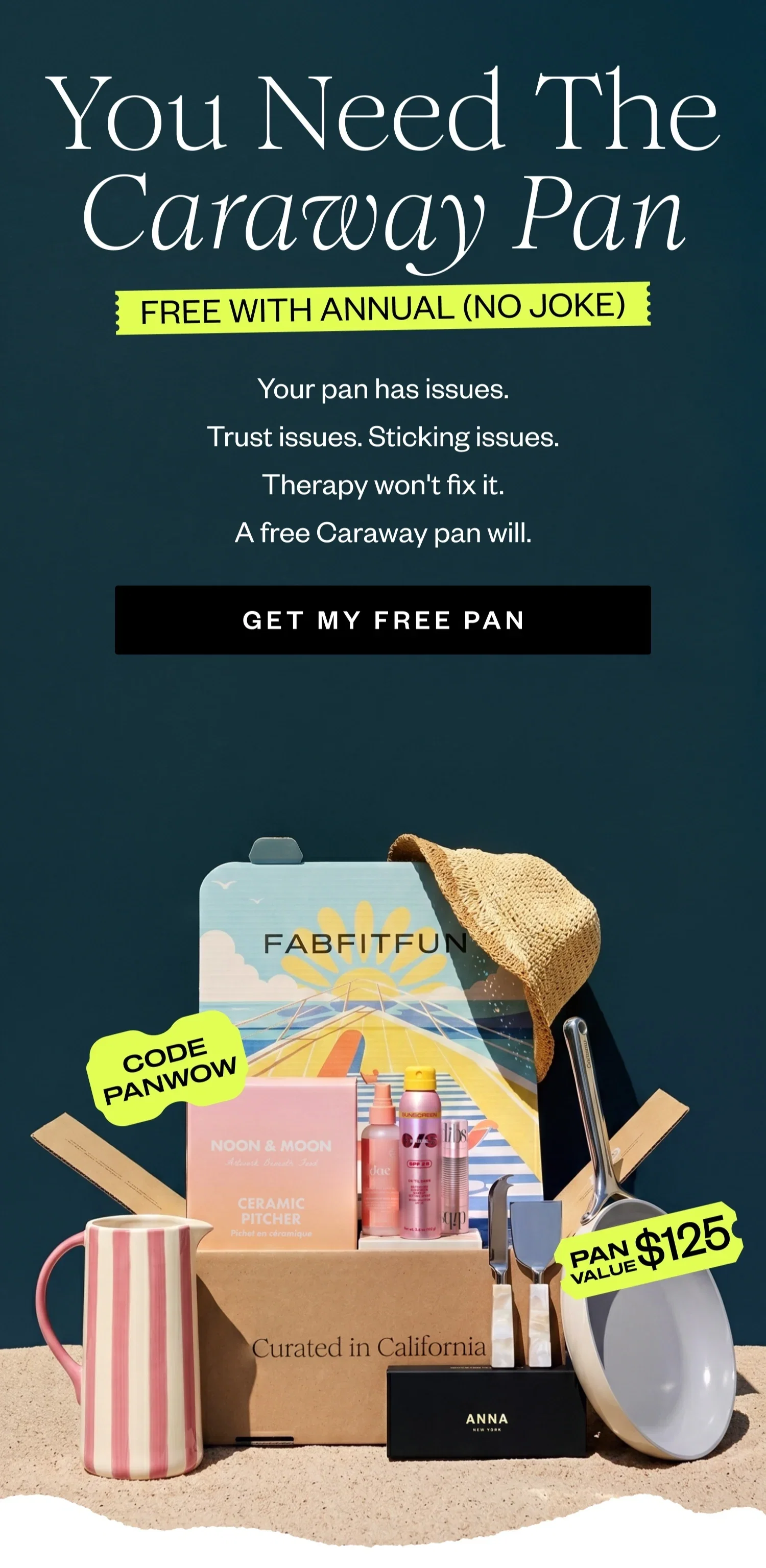 You Need The Caraway Pan | FREE WITH ANNUAL (NO JOKE) | Your pan has issues. Trust issues. Sticking issues. Therapy won't fix it. A free Caraway pan will. | GET MY FREE PAN