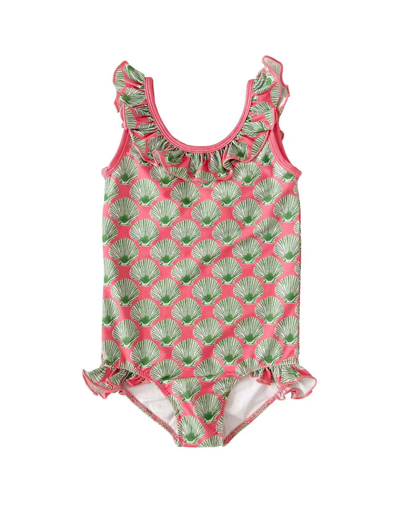 Image of Pink and Green Shell Print One Piece