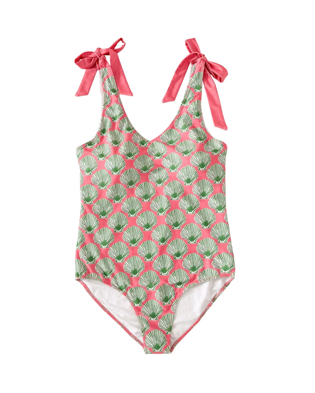 Image of Pink and Green Shell Print Ladies One Piece