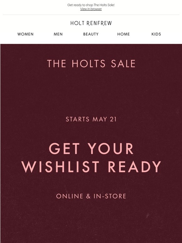 It's Time! Get Your Wishlist Ready for Sale