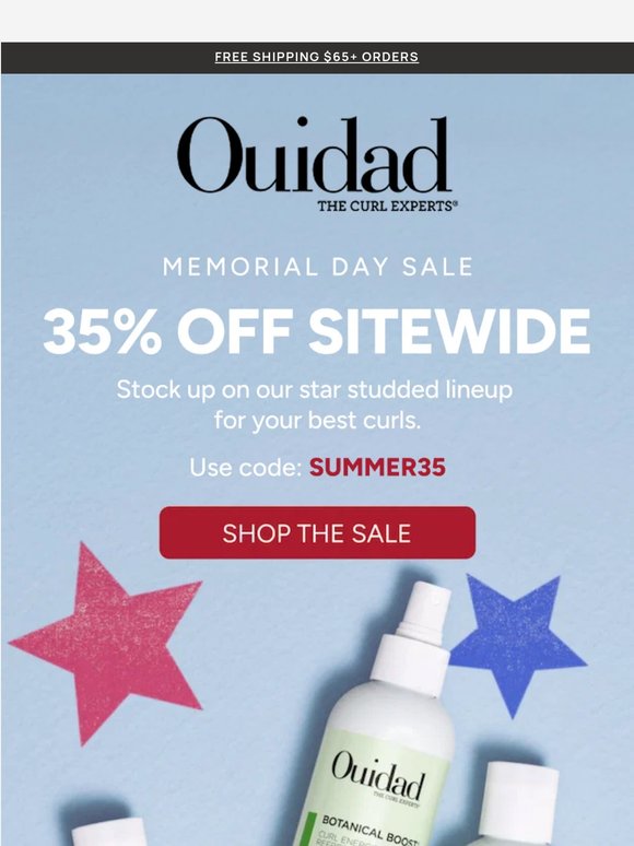 Memorial Day Sale: 35% OFF Sitewide