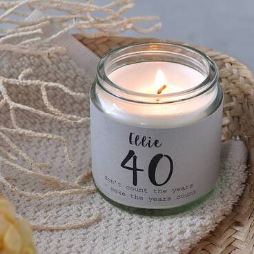 Personalised 40th Birthday Charm Candle