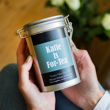 Personalised 40th Birthday Tea Gift In Tin