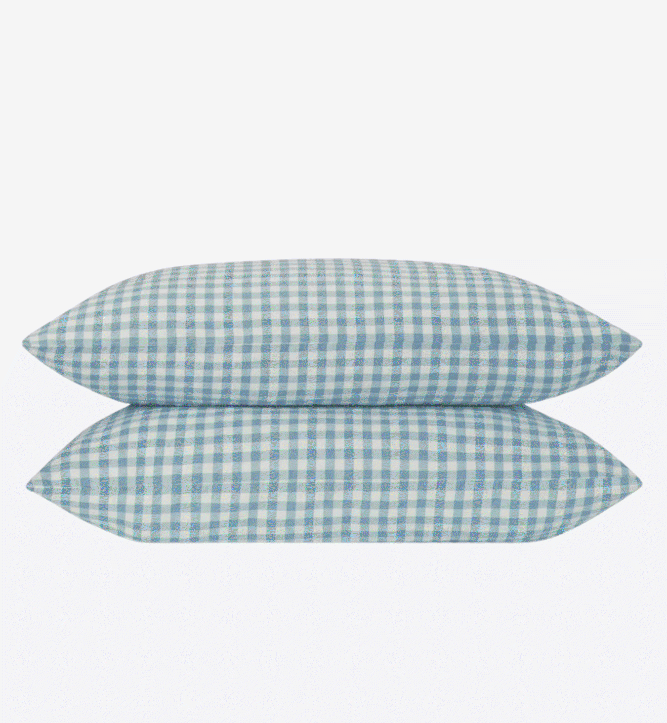 Warm Blue Gingham 100% Linen Pillowcases (Pair)