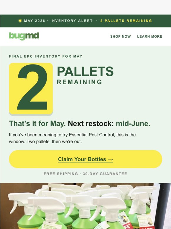 2 pallets of EPC left for May.