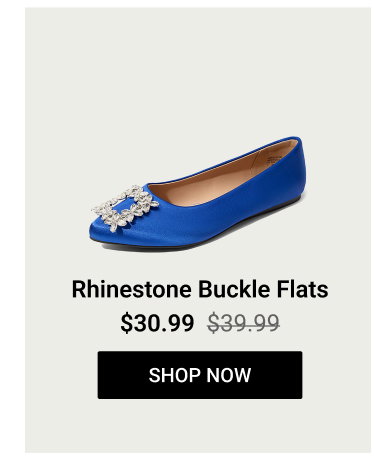 Rhinestone Buckle Flats