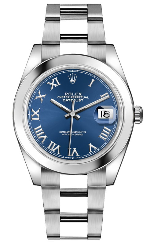 Datejust 41 Blue Roman Numeral Dial Men's Watch 126300-0017